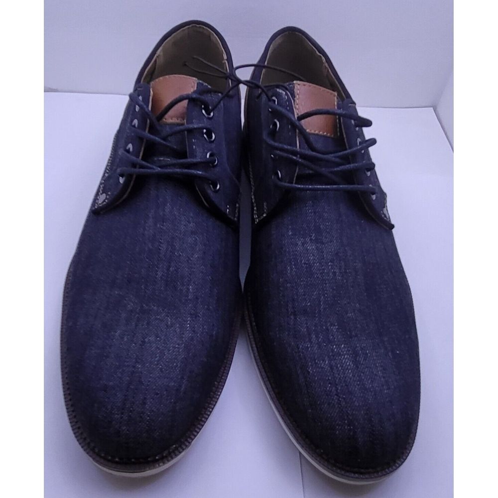 New Madden M-Dynamo Black/Navy Denim Dress Shoes Mens - Size‎ 9